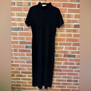 Maurices Black Velvet Short-Sleeve Maxi Dress